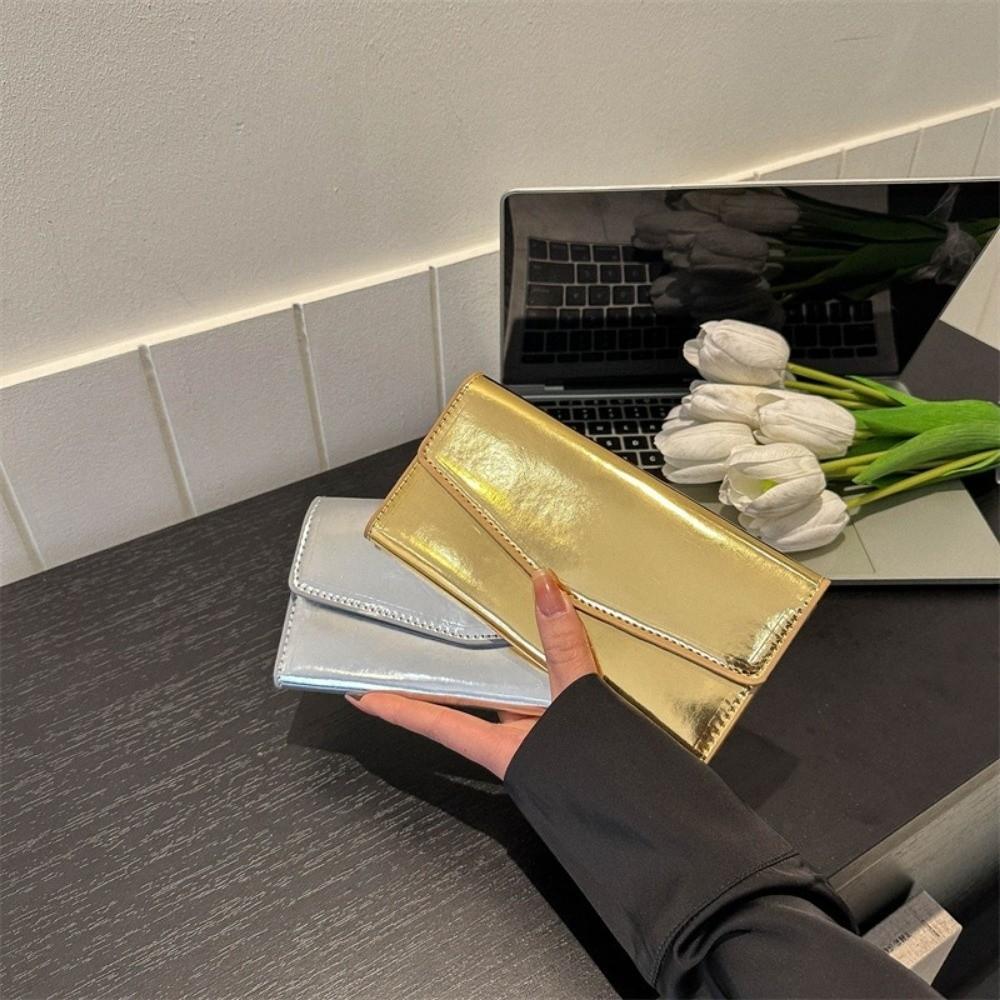 Портативный кошелек для монет из ПУ-кожи с длинной молнией Женский клатч для хранения телефона Легкий кошелек для телефона для повседневного использования