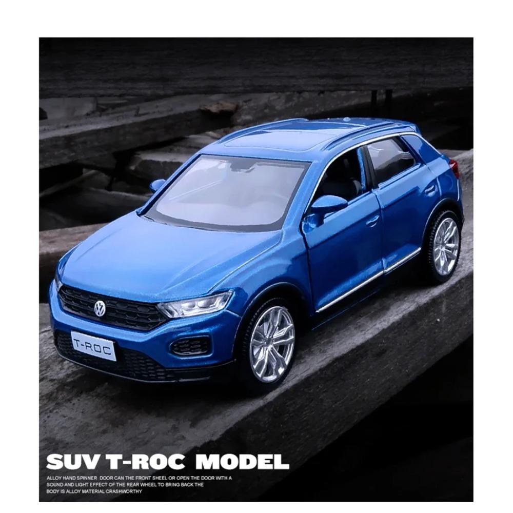 1/36 Модель автомобиля из сплава Volkswagen T-ROC Литая под давлением и игрушечные транспортные средства Металлическая модель автомобиля Симуляция Оттягивание назад Коллекция Детская игрушка F344