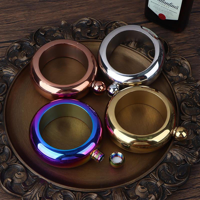 1 шт. 3,5 унции аксессуары для напитков из нержавеющей стали для виски водки алкоголя круглый шикарный браслет на бедро фляжка бутылка вина браслет
