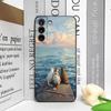 Забавный Милый Кот Мультяшный Рисунок Чехол для Телефона для Samsung Galaxy S25 S24+ S23 Ultra S22 Plus S20 S21 FE M53 M34 M36 Мягкая Задняя Крышка