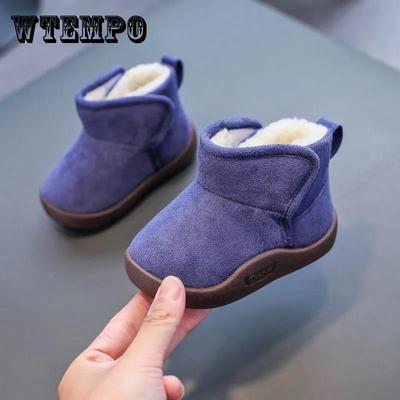 Зимние теплые зимние сапоги с мягкой подошвой для маленьких девочек и мальчиков, детская хлопковая обувь, плюшевые кроссовки Prewalker