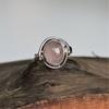 Handmade Silver Ring, 925 Sterling Silver Ring, Oval Rose Quartz Ring,  Gift for Her, Birthstone Promise Ring, Christmas Gift, Valentine's Day Gift,