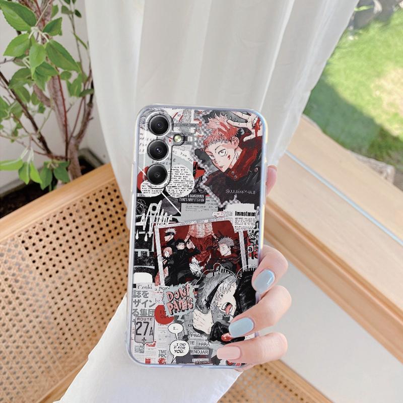 Мягкий прозрачный силиконовый чехол с рисунком аниме для Xiaomi Redmi Note 13 Poco C65 Samsung A55 M35 S24 iPhone Camera противоударный защитный бампер