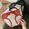 Ladies Spring Summer Sexy Lace Camellia Cotton Extended Crotch Mid Waist Panties