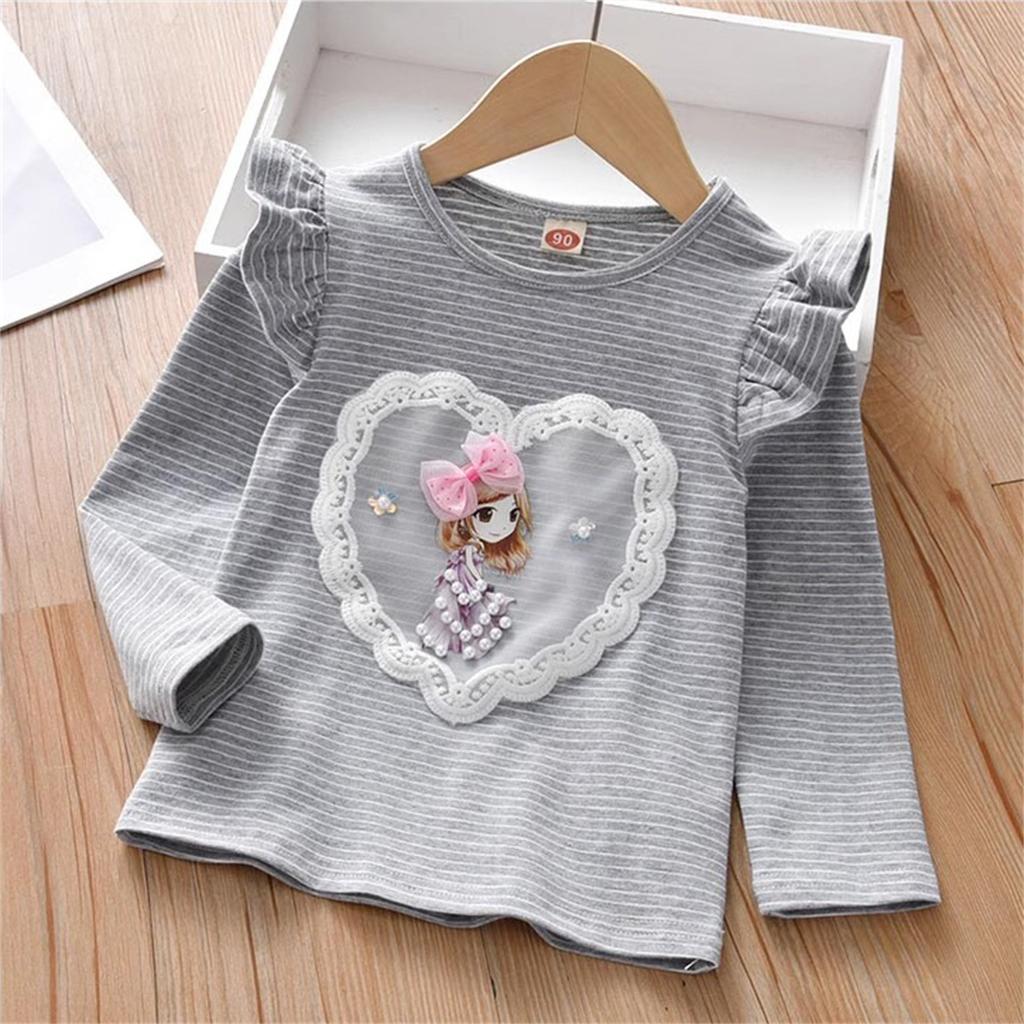 Girls Long Sleeve T-Shirt Girls' Cotton Elastic Long-Sleeved T-shirt For Baby Girls
