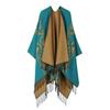Womens Knitted Double-sided Thick Shawl Blanket Air Conditioner Room Warm Fashion Versatile Cape