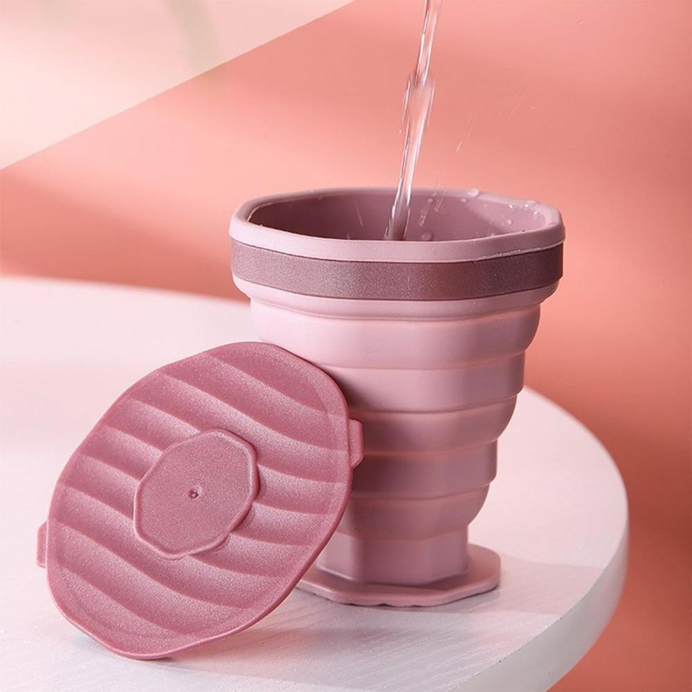 Plastic Portable Folding Cup, Reusable Silicone Coffee Cup, Portable Cup Set, Suitable for Camping and Hiking Easy To Clean
