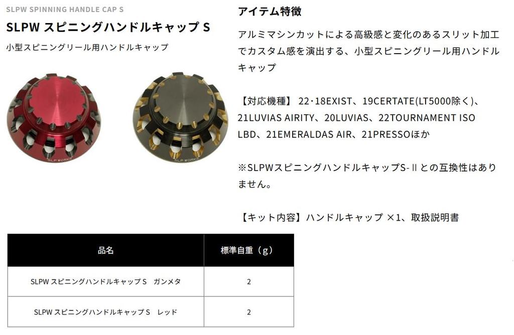 SLPWORKS Daiwa SLP WORKS Handle Cap LPW Spinning Handle Cap S for Spinning Reels, Red, SLPWA044