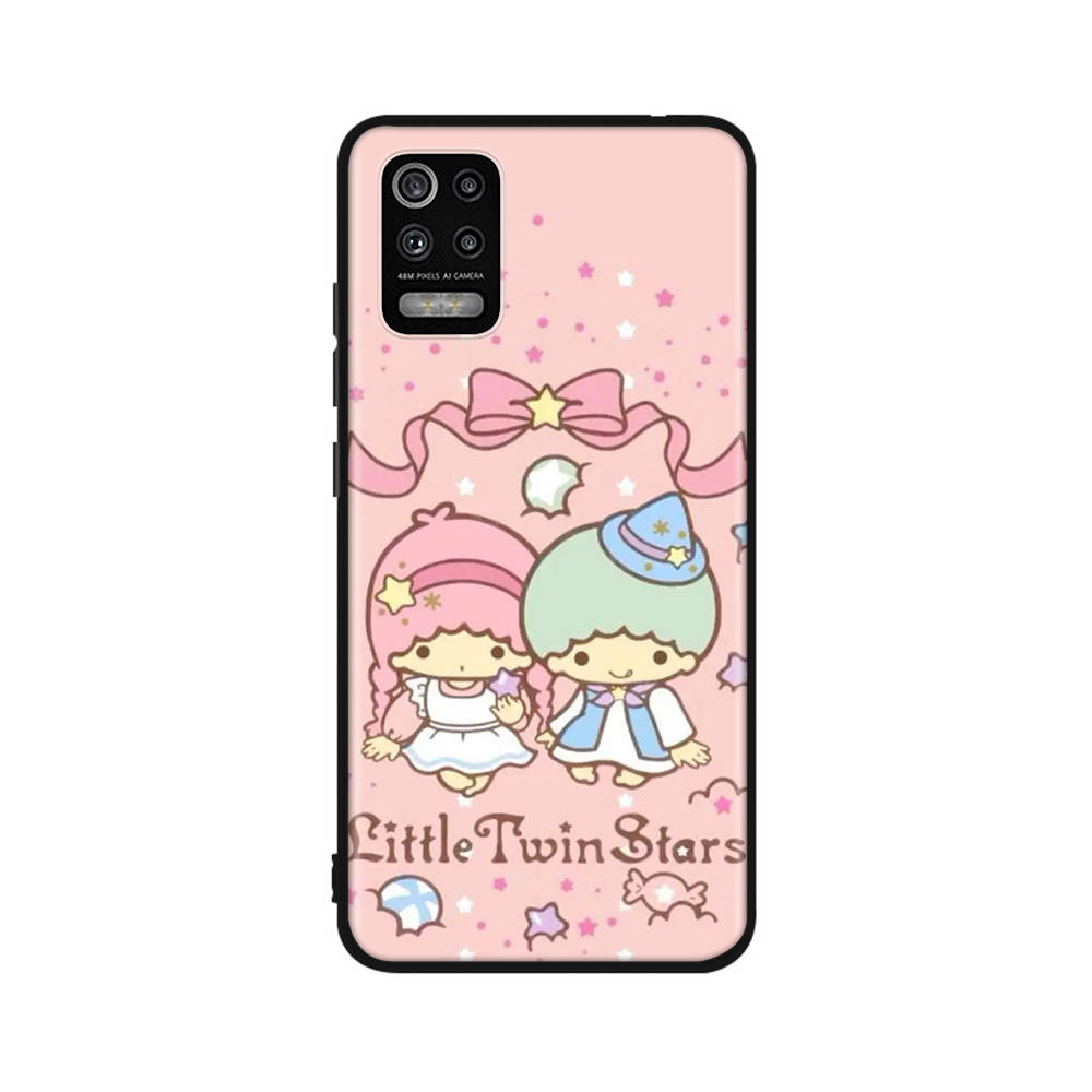 Чехол KT66 Cute Little Twins Star для Xiaomi Poco X6 X4 M5 M6 F5 F6 C65 C55 C50 C51 C40 Redmi Note 7 8 14C A3X 13C 12C 11 10A 9C Pro Black Sofe Cover