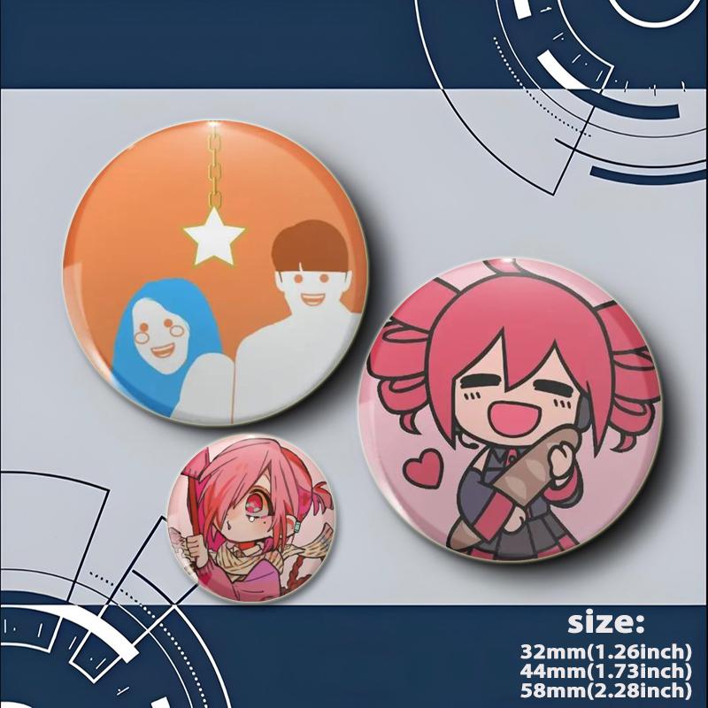 32/44/58 мм милые значки аниме-сериала забавный значок кота енота интересные мультяшные животные броши рюкзак одежда подарок аксессуар