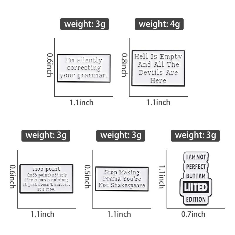 Саркастические цитаты Эмалевые значки на заказ Хватит устраивать драму, ты не Шекспир Броши Значки на лацкан Смешные украшения Подарок для друга