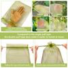 100pcs Fruit Protection Bags Pest Control Anti-Bird Drawstring Garden Netting Bags Breathable Reusable Organza Mesh Fruit Bag