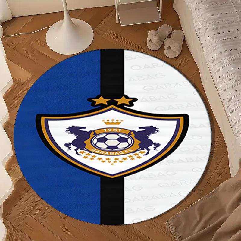 Qarabag Soccer Team Crest Design Round mat Home Decor, Chair rug For livingroom,Bedroom, doormat home decor Birthday Gift Christmas Gifts