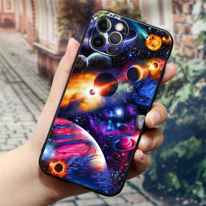 Чехол Apple «Ночное небо» для iPhone 11 12 13 Pro Max mini XS X XR 7 8 6 6S plus SE 2020, силиконовые чехлы с изображением космической планеты, Луны, звезд