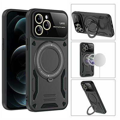 Противоударный бронированный жесткий ПК чехол для телефона для iPhone 13 Pro Max с магнитной подставкой-держателем, чехол-фундас для iPhone 13 Pro