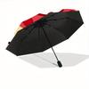 1pc Panda Donut Automatic Open/close, All-Season Portable Folding Umbrella, Travel, Everyday, Formal Events - Compact Luxury Parasol, Outdoor Accessor