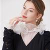 Полиэстер Отделка Ложный Воротник Дизайн с Оборками Дышащий Съемный Воротник Кружевная Отделка Соответствующие Манжеты На Рукава Рубашки с Короткой Длиной
