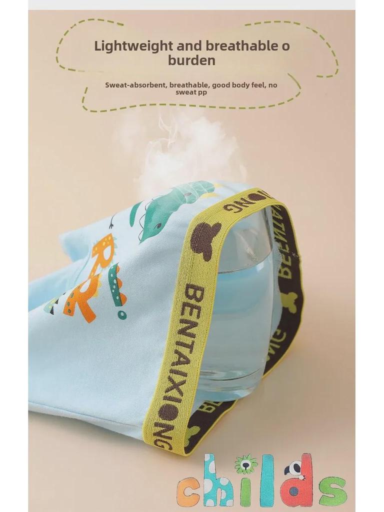 Трусы-боксеры из чистого хлопка типа А для мальчиков, с рисунком из мультфильмов, возраст 3-8 лет