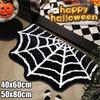 Halloween Decoration Bat Shaped Bathroom Rug Black Non Slip Floor Mat for Living Room Halloween Indoor Decor Carpet Prop