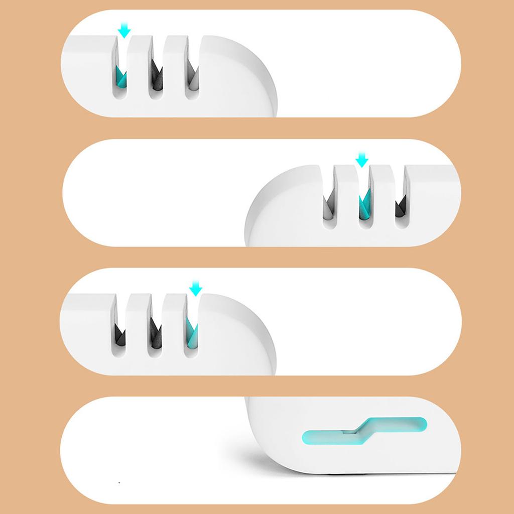 Точилка для кухонных ножей 4 в 1 Предотвращающая скольжение Экономящая труд Ручной инструмент для заточки ножей и ножниц с