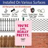 2D Flat, "You're Like, Really Pretty" Pink Bow Aluminum Sign - Girly Wall Decor Girly Room Decor, Dorm Room, Vanity Area, Bedroom, Bathroom, Pink