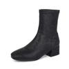PU Autumn Winter Shoes Thick Med Heels Printing Oriental Design Chelsea Boots Keep Warm Fashion Ankle Boots