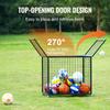 VEVOR Rolling Sports Ball Storage Cart, Basketball Cage with Double Lids, Sport Equipment Holder Organizer for Indoor Outdoor