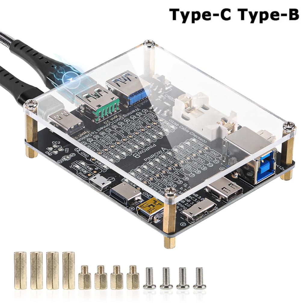 Тестер USB-кабелей Type-C Type-B Микро Плата для тестирования короткого замыкания Обнаружение аномалий кабеля передачи данных Для iOS Android Тестовая плата