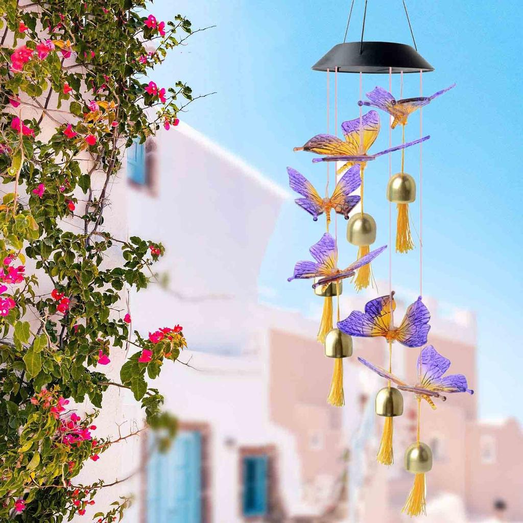 Светодиодная лента с подвесным звонком солнечного ветра может менять несколько цветов