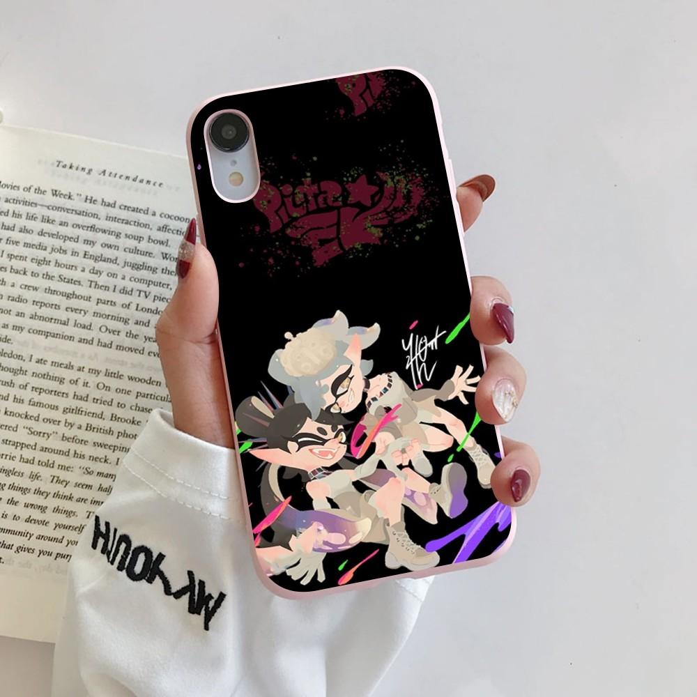 S-Splatoon Game Phone Case for iPhone 14 11 12 13 Mini Pro Xs Max 8 7 6 6S Plus X XR Solid Candy Color Case