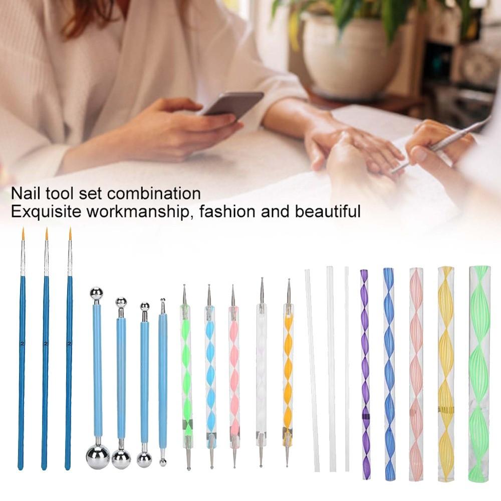 20pcs Ball Stylus Double Sided Nail Art Dotting Tool Set Acrylic Painting