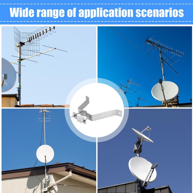 Antenna Mast Clamp Heavy Duty Wall Mount For Antenna Set Of 2 Weatherproof Mounting Hardware Home Improvement Tool For Wall