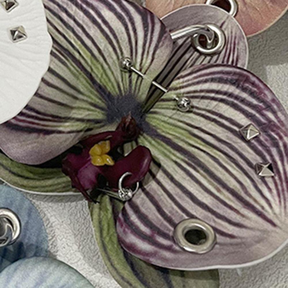 Keyring Imitation Flower Pendant Rivet Bag Pendant Zinc Zinc Alloy Phalaenopsis Orchid Keychain  Women Girls