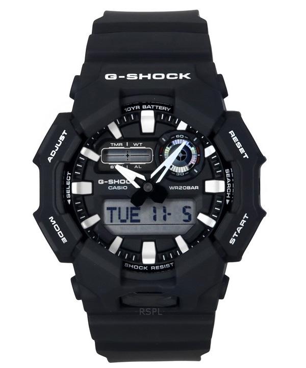 Casio G-Shock аналоговые цифровые часы с ремешком из био-смолы, черный циферблат, кварцевые часы GA-010-1A 200M для мужчин