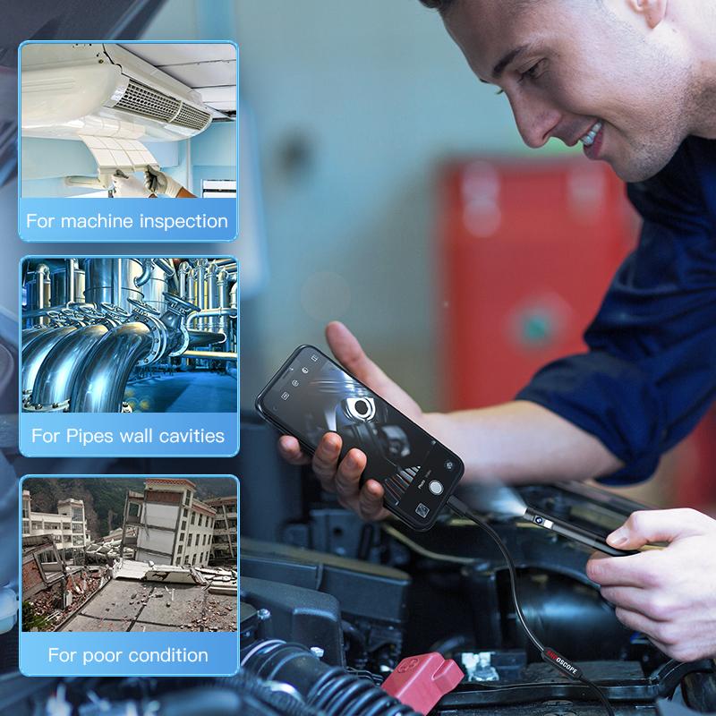 Камера для осмотра эндоскопа 3 в 1 Micro USB/Type-C Мини камера для осмотра для IOS iPhone Водонепроницаемый трубопроводный бороскоп