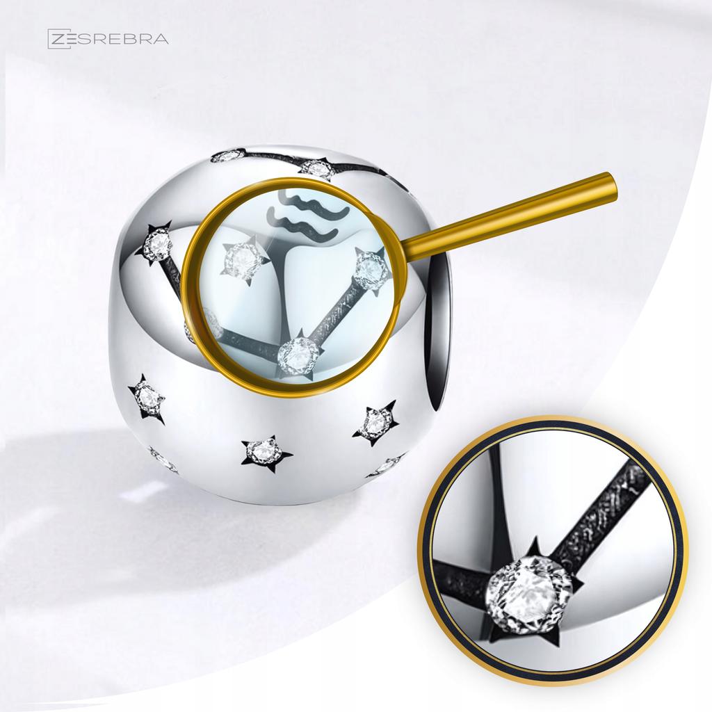 Aquarius Zodiac Sign Charms 925 Bead Pendant Charms 925