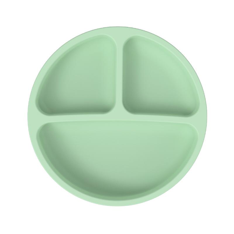 Baby Silicone Plate with Four Suction Cups - Divided Feeding Bowl for Toddlers