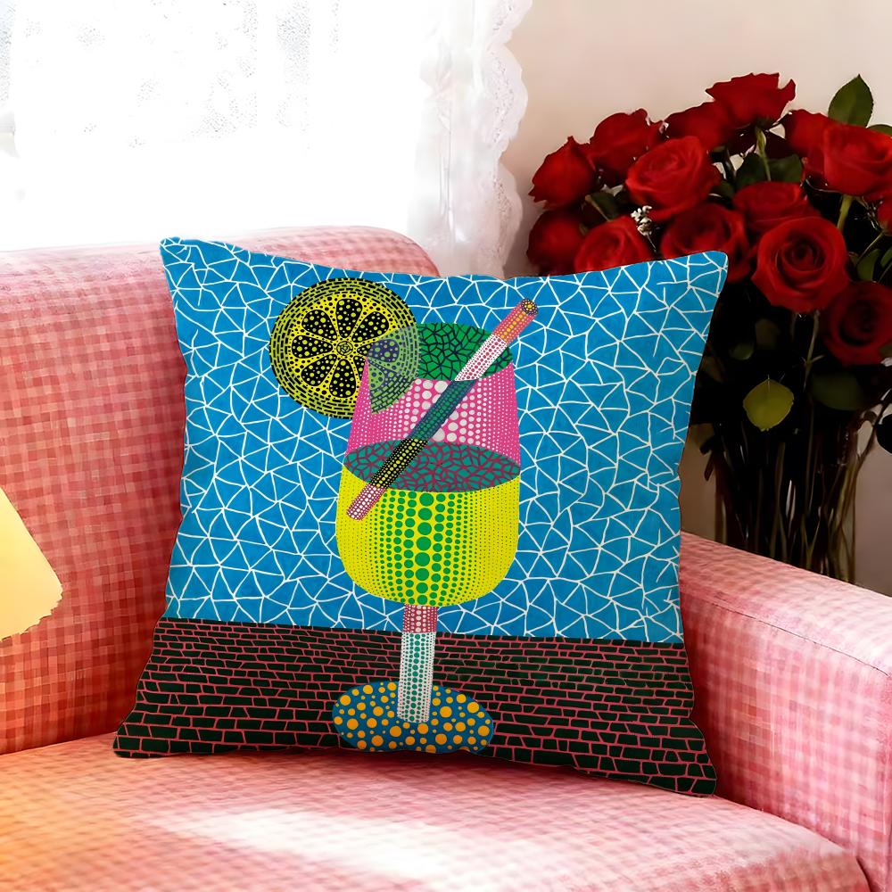 Yayoi Kusama Abstract Art Pumpkin Cushion Cover Premium Soft Pillowcase SkinFriendly MultiPurpose for Home Office Travel