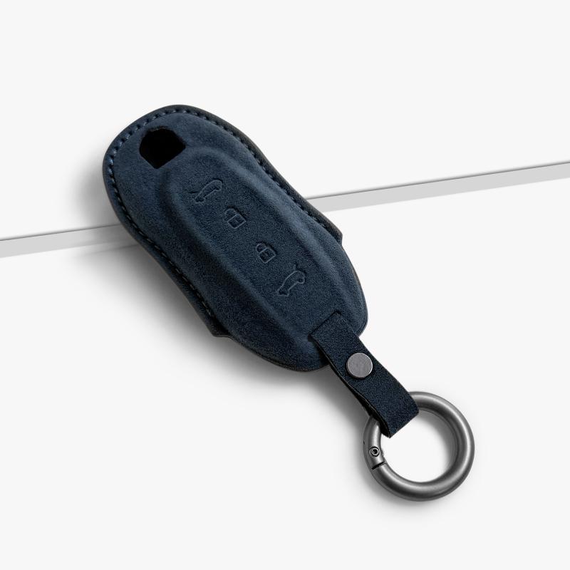 For Porsche Macan EV 2024-25 Imported Suede Smart Key Keyless Remote Entry Fob Case Cover Key Case for Car