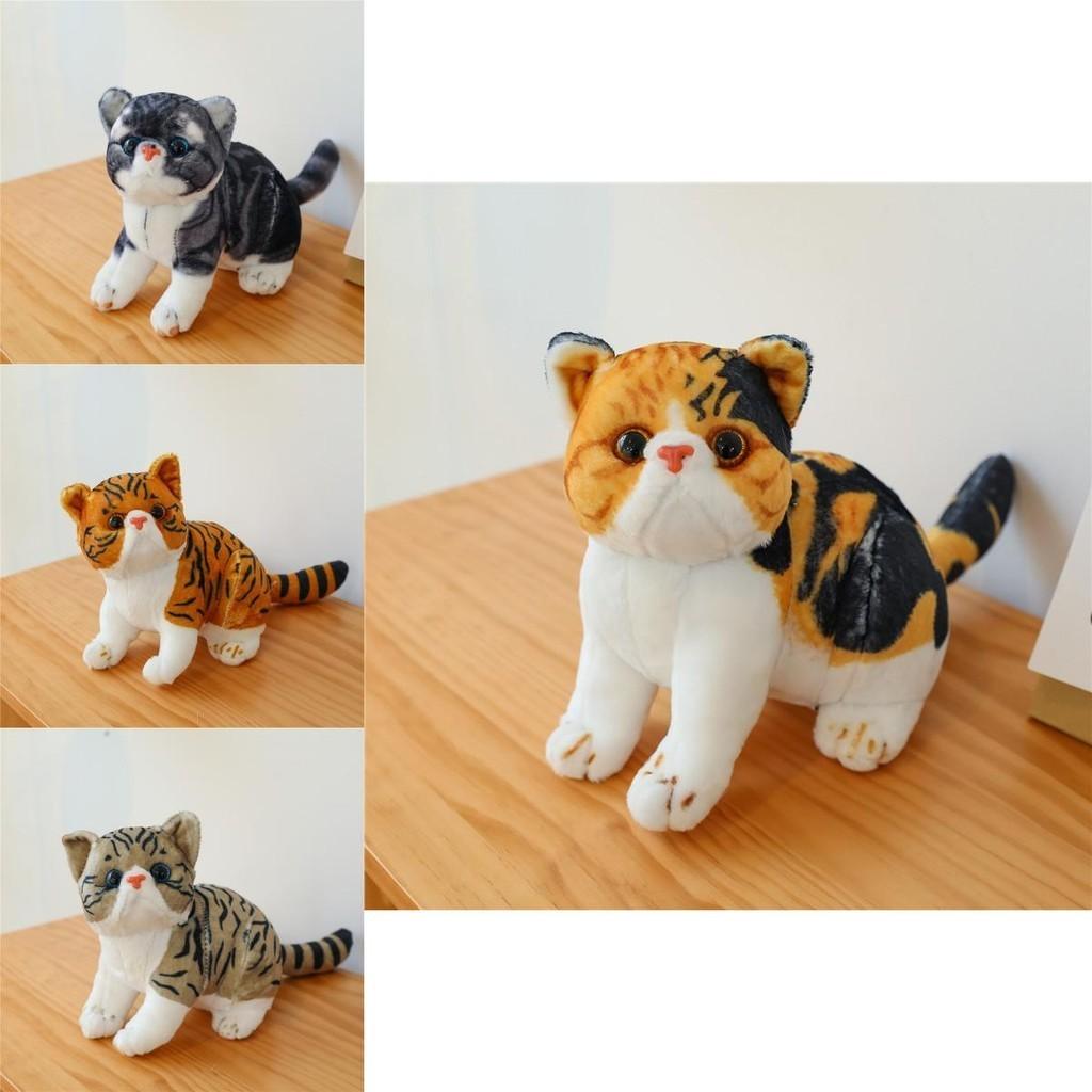 Очаровательная плюшевая игрушка серый кот, реалистичная короткошерстная мягкая кукла для детей