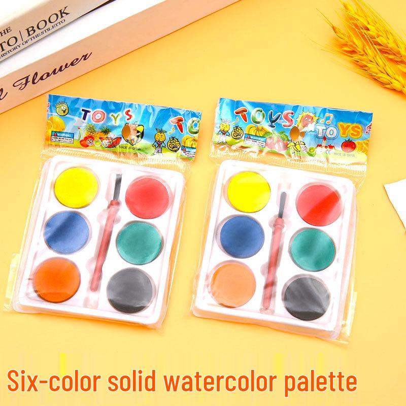 Children's 6-Color Solid Watercolor Gouache Set