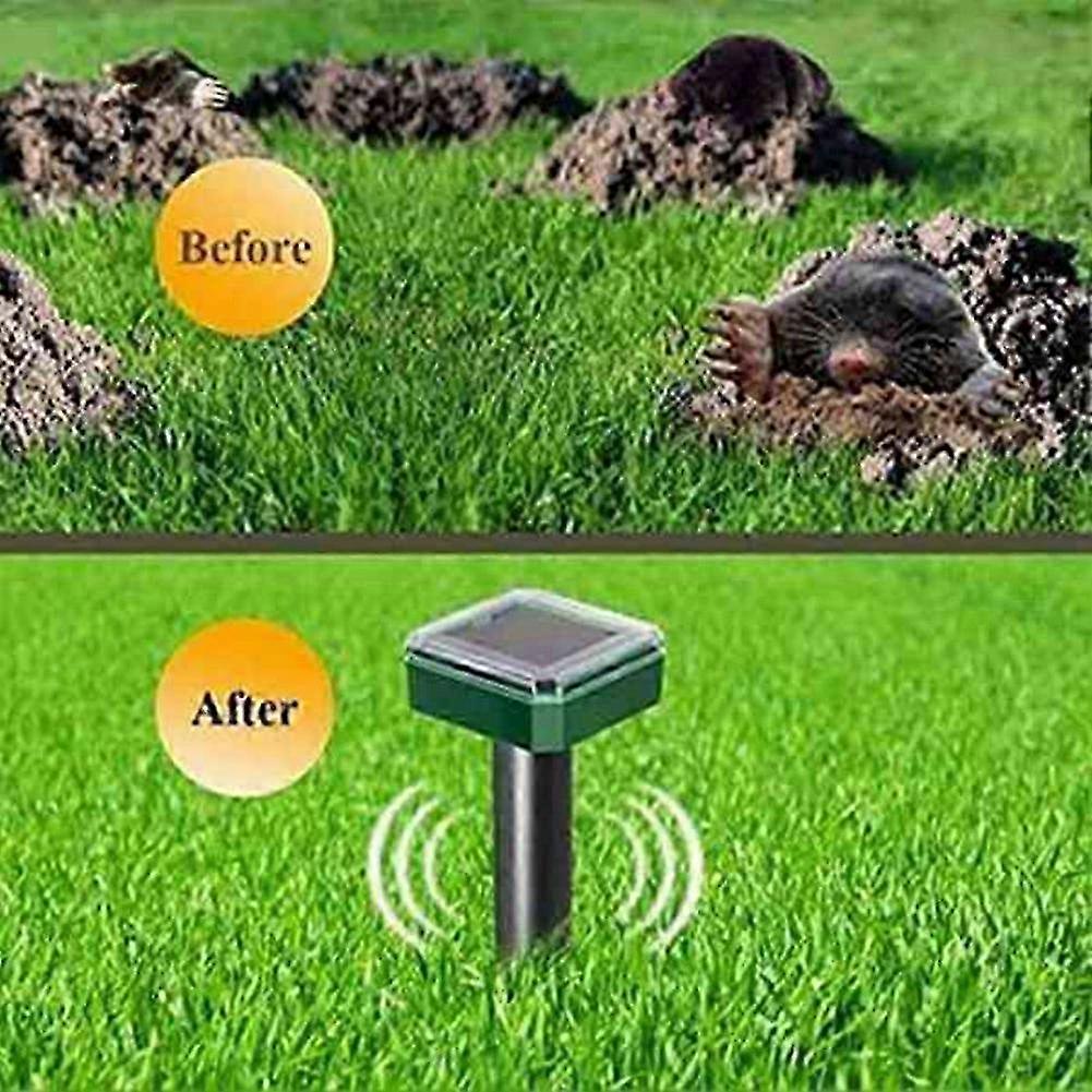 6 Pcs Outdoor Solar Ultrasonic Vibration Repeller Snake Repeller Mole Electronic Snake Repeller for