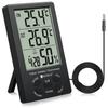 Thermometer and LCD Digital Indoor and Outdoor Temperature and Humidity for Home Heatstroke Prevention Hygrometer, ±1°C Accuracy, Sensor,