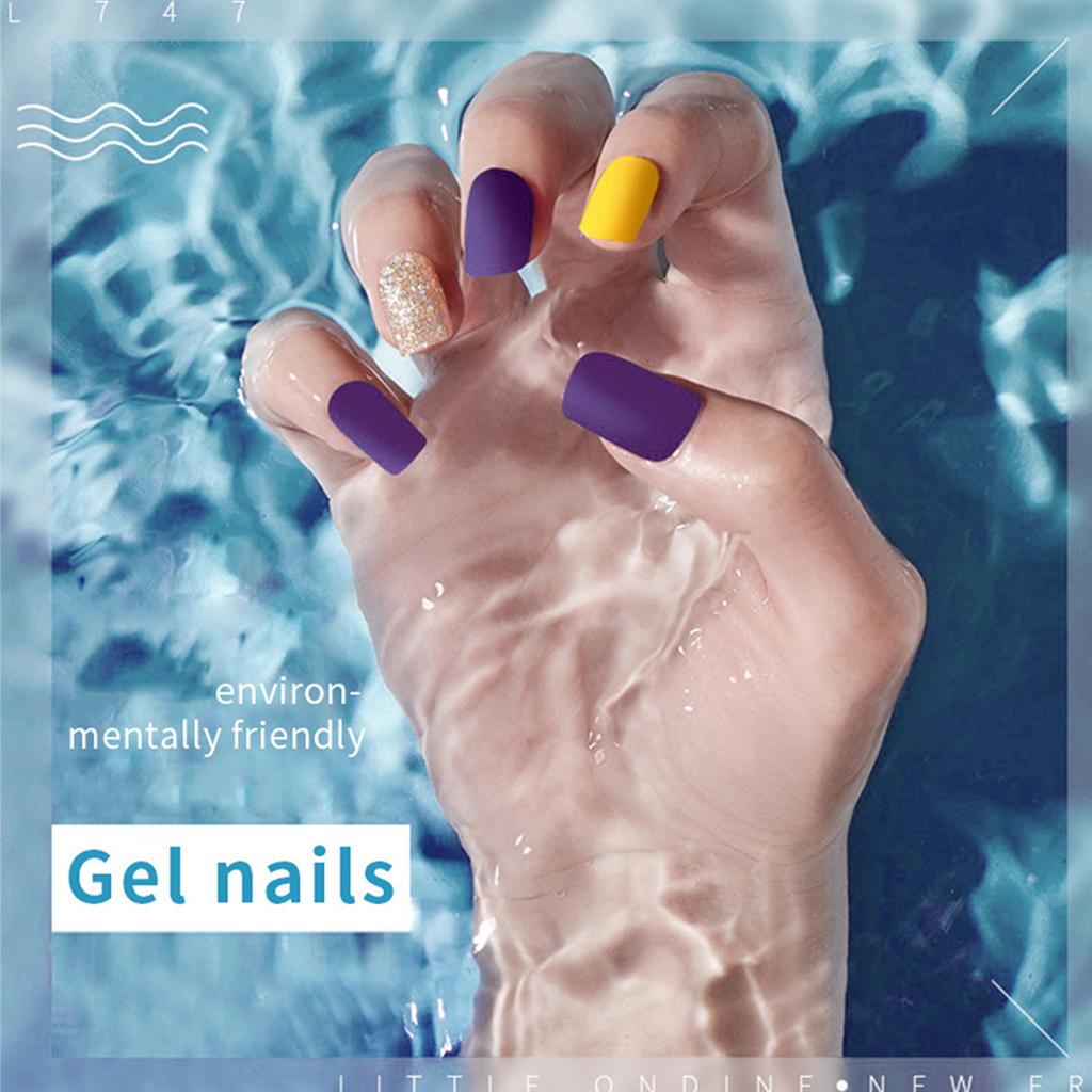 Semi Cured Gel Nail Strips Patches Sliders UV/LED Lamp Cured Adhesive Long Lasting Full Cover Gel Nail Stcikers Manicure