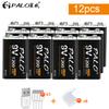 PALO 1200mAh Micro USB 9V Battery Rechargeable 9 Volt Li-ion 6F22 Lithium Battery for RC Helicopter Model Microphone Toy