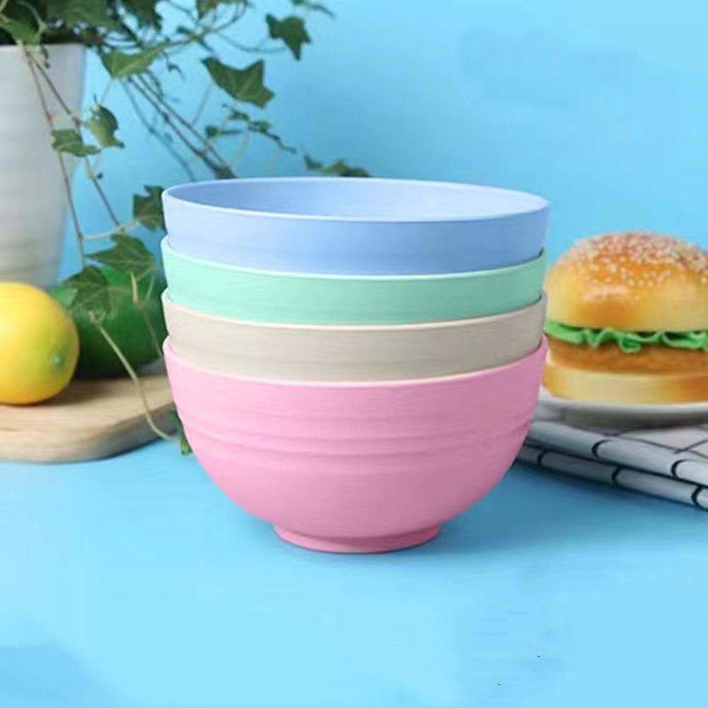 Wheat Straw Divided Dining Bowl Nordic Colored Cereal Bowls Household Use Dinner Bowl