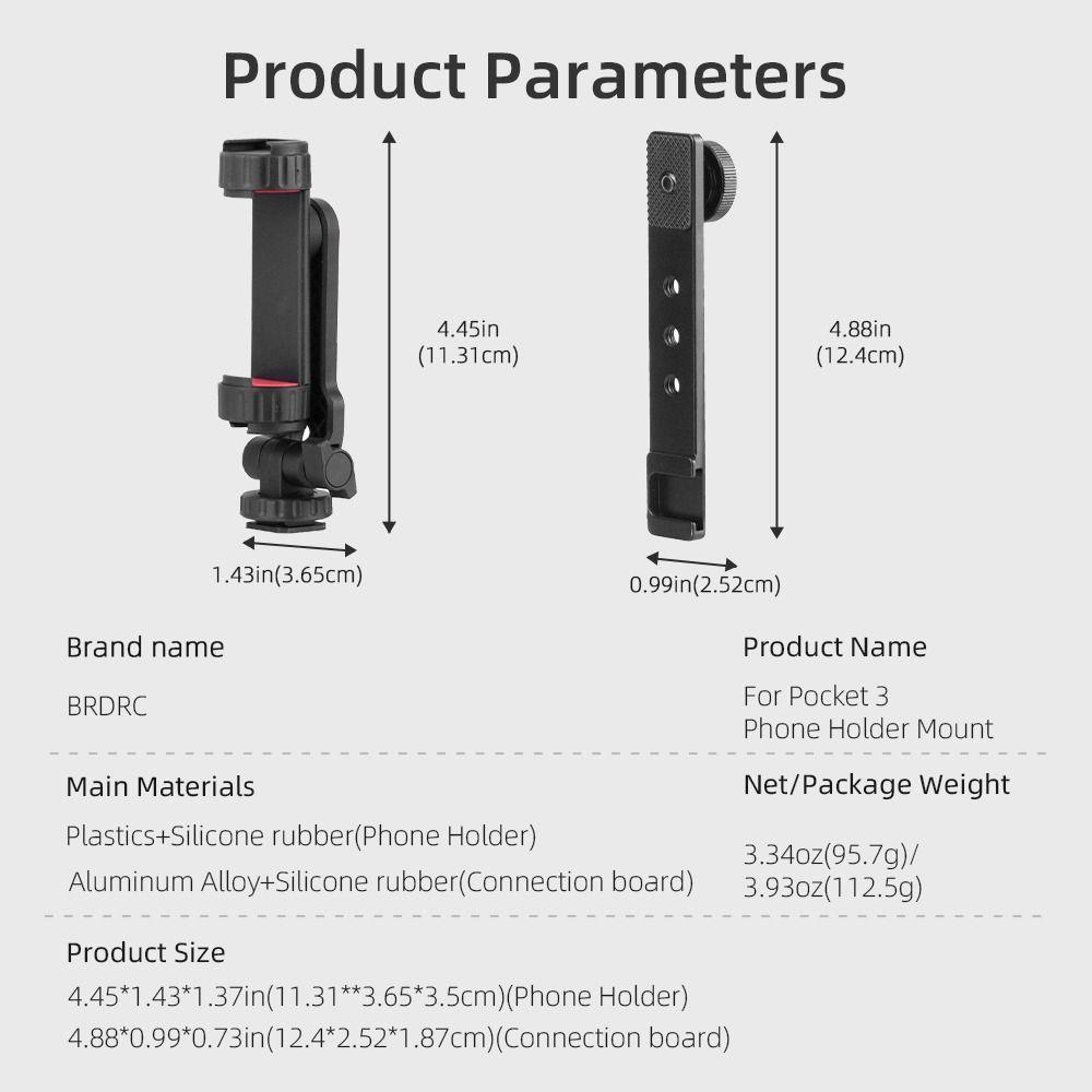 Photography Accessories Phone Bracket Mount Phone Clip Holder for DJI Osmo Pocket 3 Live Streaming