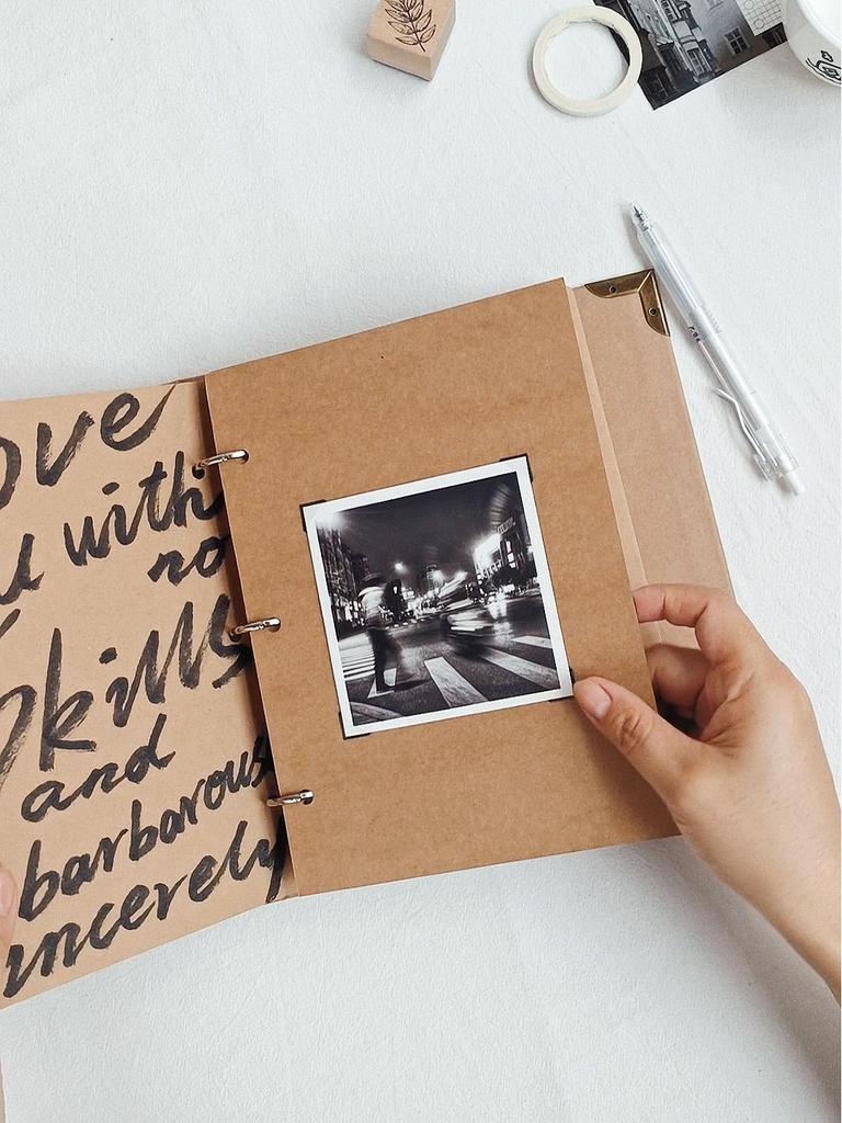 Блокнот на кольцах из крафт-бумаги формата А5: Ретро Журнал и Литературный Дневник Путешествий Планировщик для Девочек