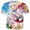 Лето 2024 года, новинка, 3D-печать, сексуальная аниме-пляжная девушка, мужская и женская мода, Love Live, футболка, повседневный стиль, рубашки, свободная одежда