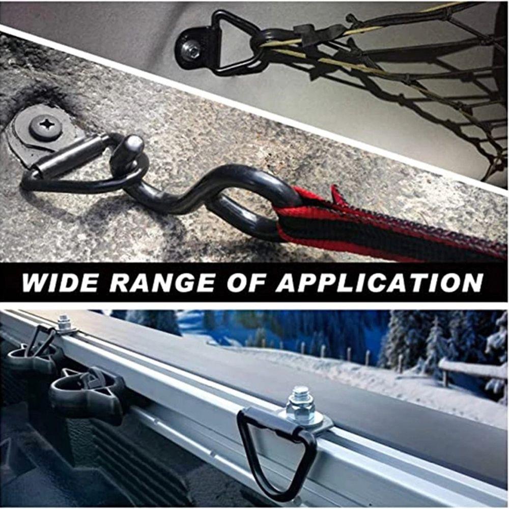 Trucks Black Bolt-on 1000lbs for Trailer V-Ring Bolton Trailers Hook V-Ring Hangers Cargo Tie-Down
